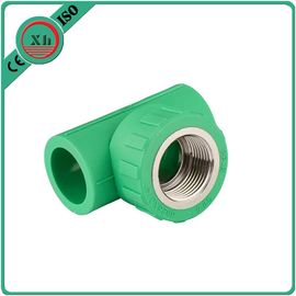 Reliable PPR Female Threaded Tee Green / White Color Smooth Internal Surface